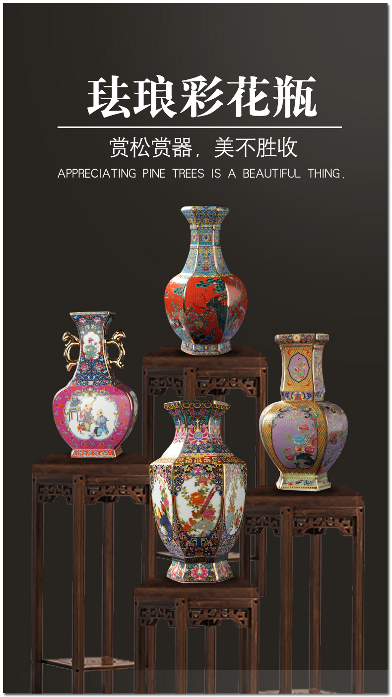 Jingdezhen ceramics vase furnishing articles of Chinese flower arranging office sitting room wine rich ancient frame TV ark, adornment