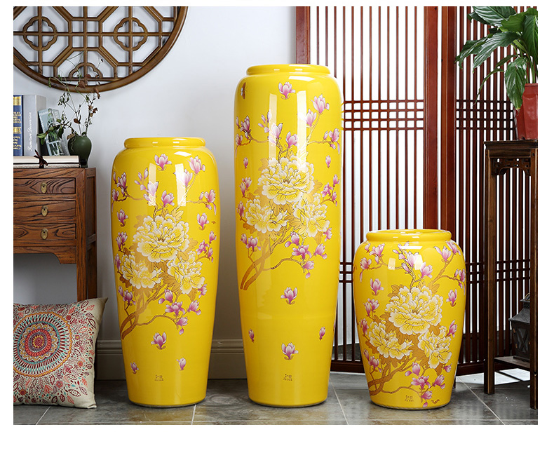 Jingdezhen ceramics 3 sets of large red vase I household housewarming gift sitting room adornment is placed