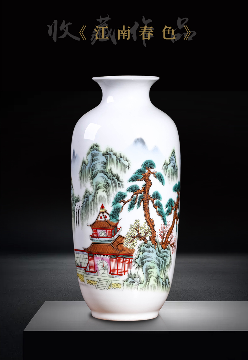 Jingdezhen vases, flower arranging new Chinese style living room home wine rich ancient frame TV ark adornment ceramics furnishing articles