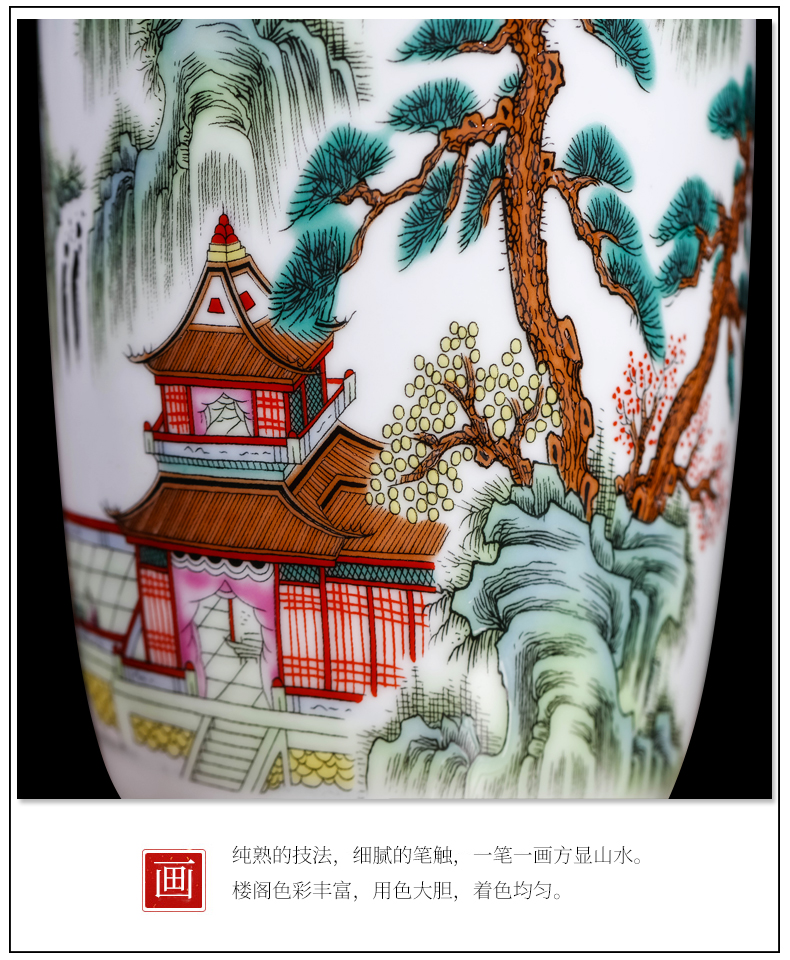 Jingdezhen vases, flower arranging new Chinese style living room home wine rich ancient frame TV ark adornment ceramics furnishing articles