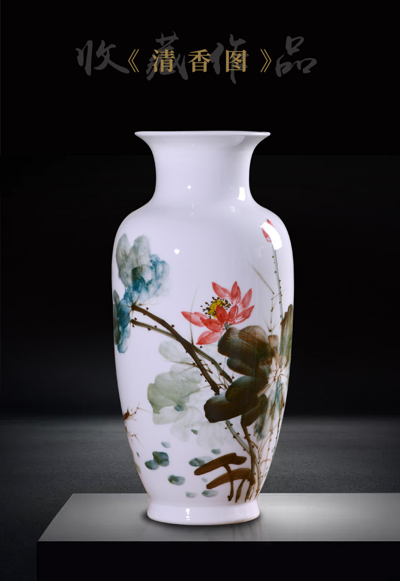 Jingdezhen hand painting ceramic vases, flower arrangement sitting room place new TV ark, rich ancient frame of Chinese style household ornaments