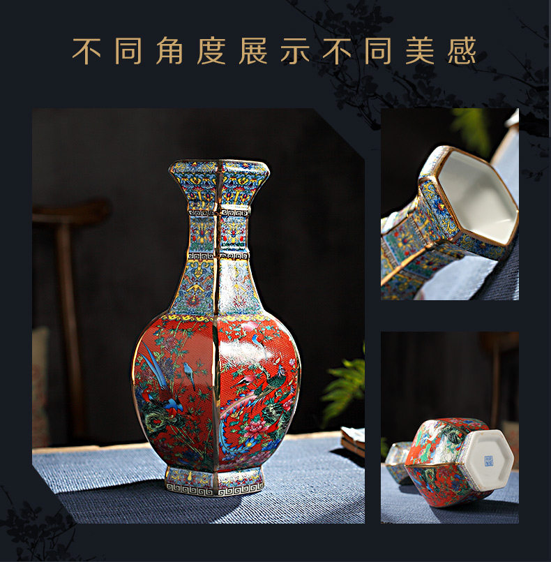 Jingdezhen ceramics vase furnishing articles of Chinese flower arranging office sitting room wine rich ancient frame TV ark, adornment