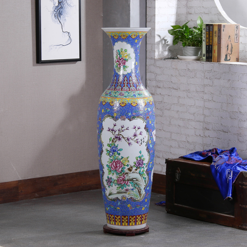 Jingdezhen ceramics to heavy ground vase archaize pastel hand - made sitting room hotel opening gifts flower arranging furnishing articles