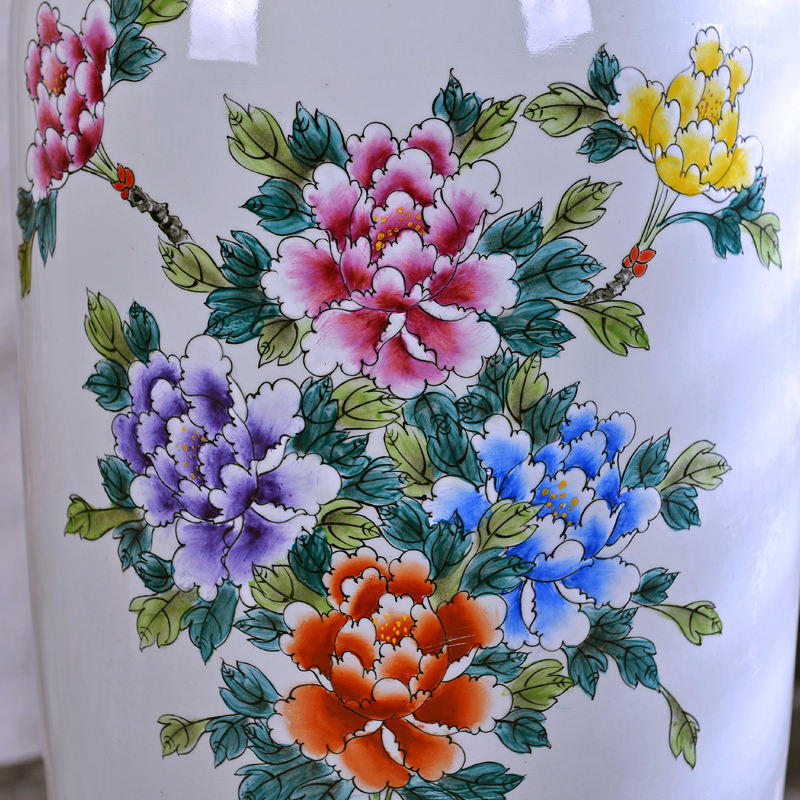 Jingdezhen hand - made archaize pastel of large vase study of new Chinese style sitting room adornment hotel office furnishing articles