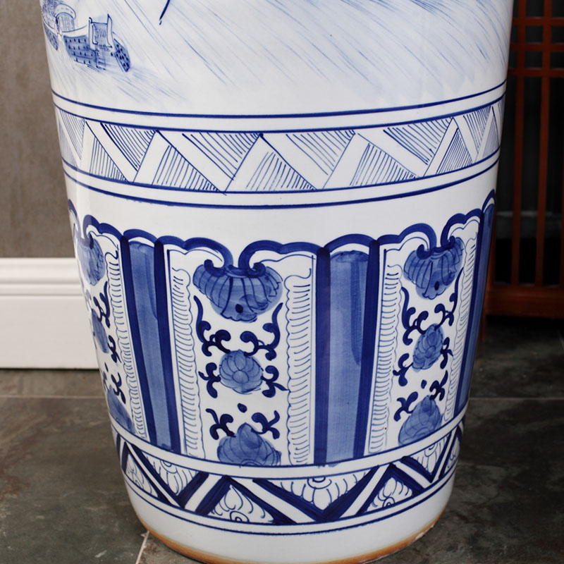 Jingdezhen hand - made qingming scroll of large vases, flower arrangement sitting room hall decoration decoration ceramics furnishing articles