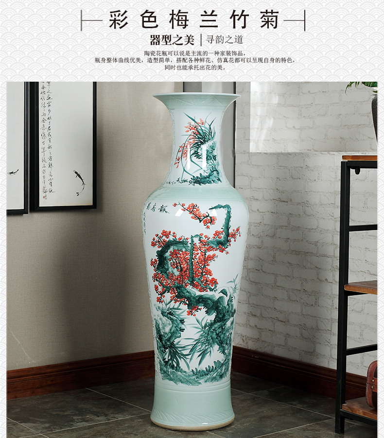 Jingdezhen ceramics of large vases, antique hand - made carving peony hotel opening sitting room adornment is placed