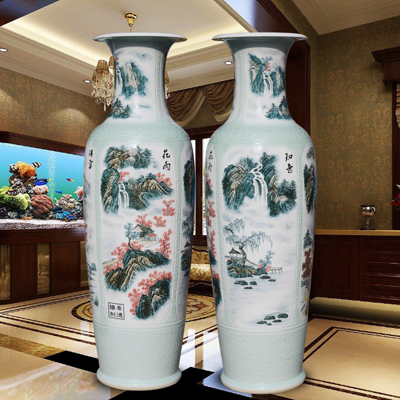 Xiushui castle peak day hao jingdezhen hand - made ceramic vase of large sitting room hotel decoration furnishing articles