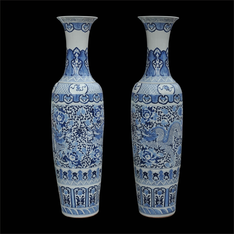 Jingdezhen ceramics hand - made landing large blue and white porcelain vase sitting room hall hotel opening furnishing articles