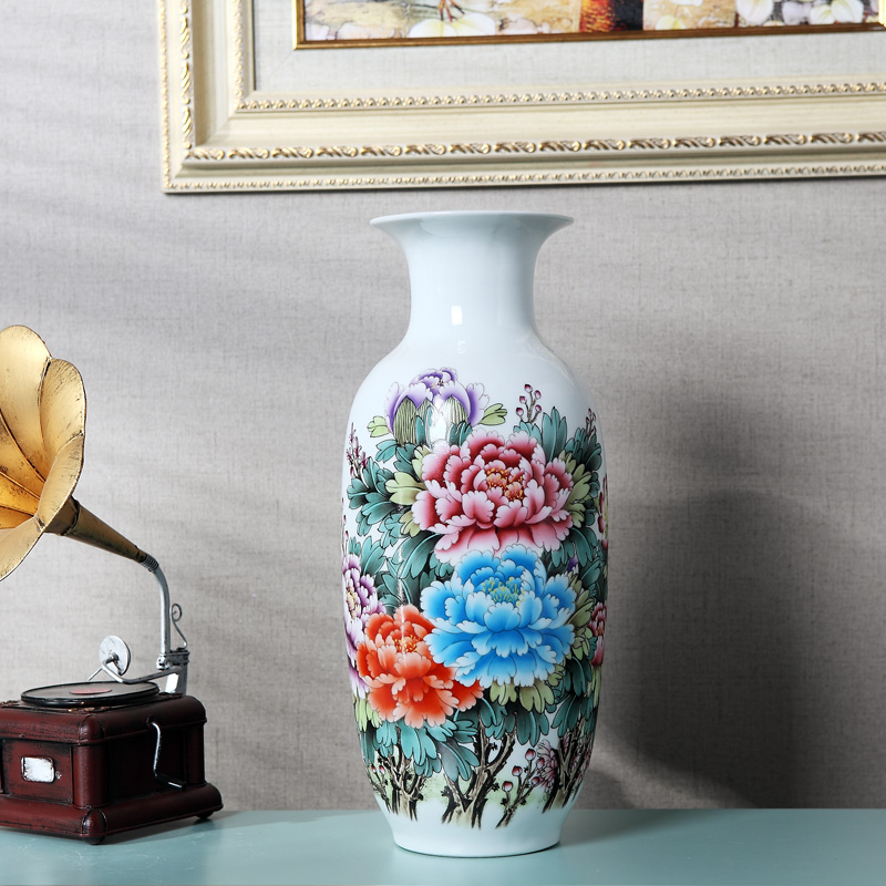 Jingdezhen ceramics flower vase fashion wine cabinet decoration living room TV cabinet office furnishing articles