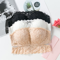 No shoulder strap lingerie female gather anti-slip thickened small chest wrap chest invisible bra wedding dresses tuxedo-shaped shoulder