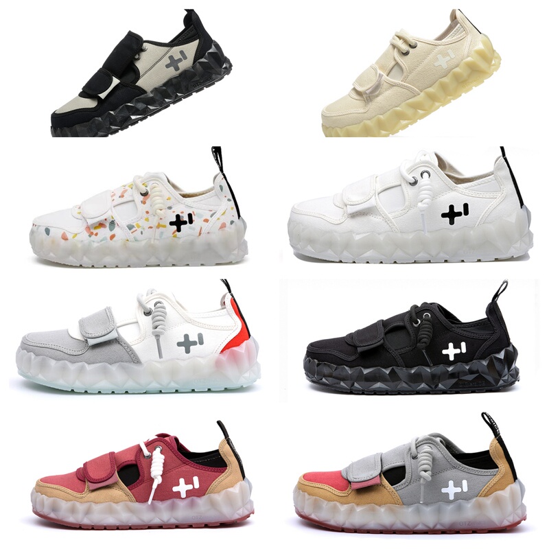 Otz Ugly-Cute Shoes with Thick Soles, Canvas Jelly Crystal Soles, Height-Increasing, Wide Toe, Versatile, Velcro, Couple Outdoor Casual Shoes
