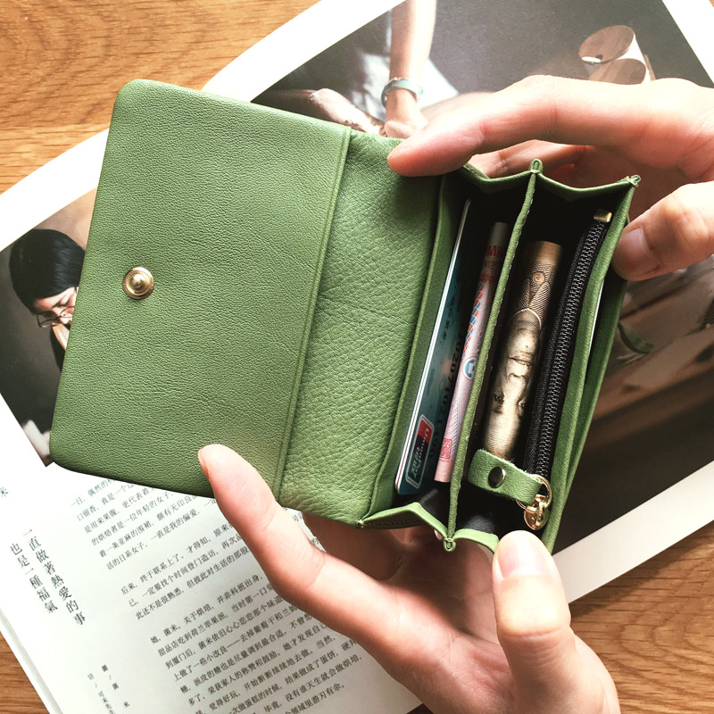 cuckkooforvest genuine leather wallet female type small card bag zero money clip business card bag soft cow leather day system ultra thin c20
