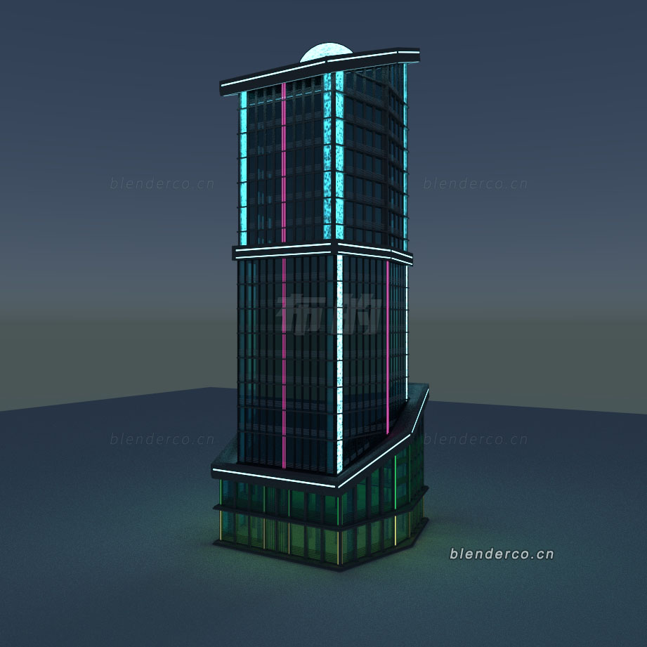 Blender科技感大楼建筑模型