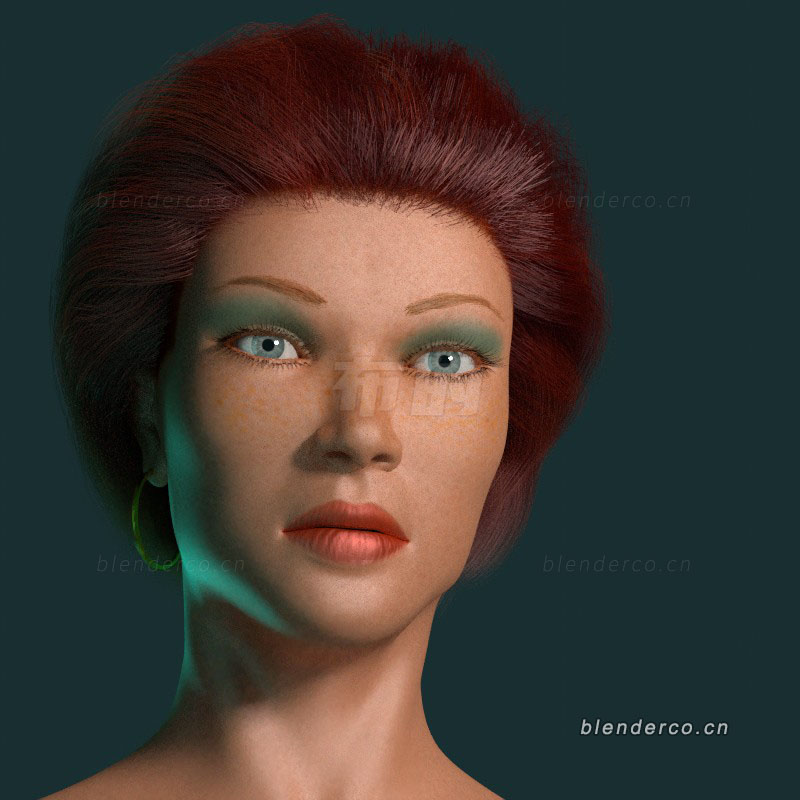 Blender女人半身头像角色人物模型