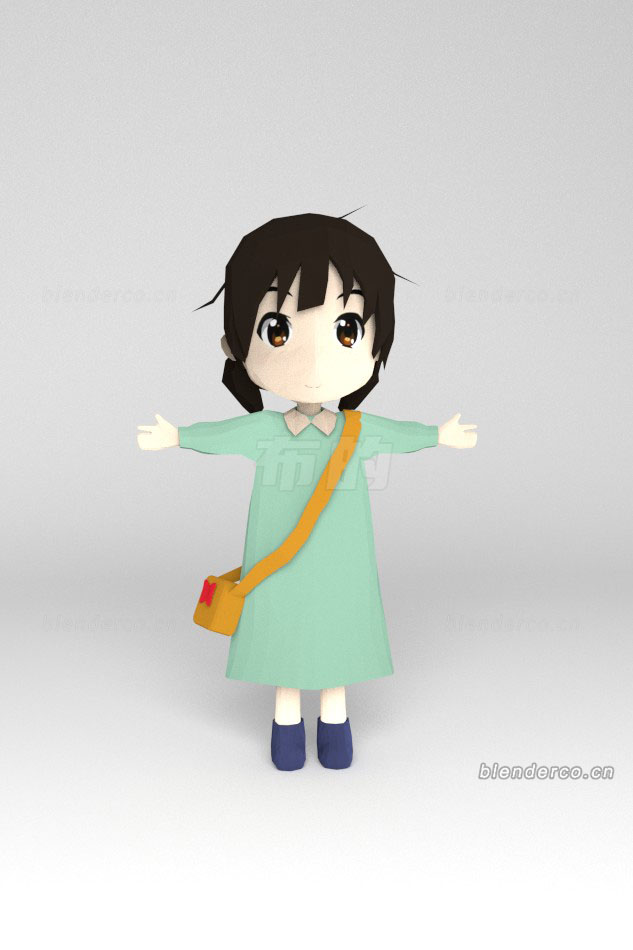 Blender卡通小女孩模型