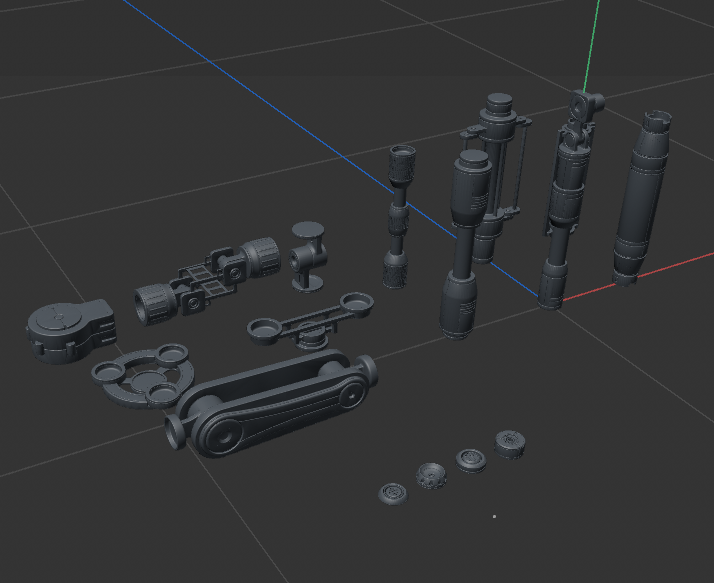 C4D硬面机械零件FBX五金部件STL科幻创意OBJ玩具Blender模型素材-cg男孩