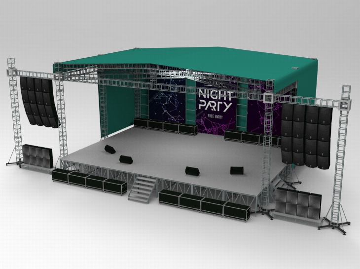 C4D现代露天音乐节活动3D舞台FBX表演平台STL音响OBJ桁架Blender-cg男孩