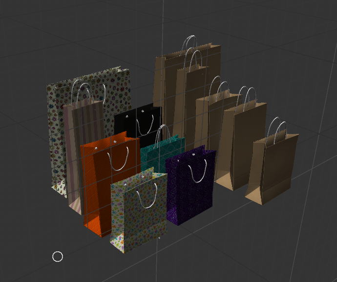 C4D FBX STL OBJ Blender Maya袋子手提袋口袋购物袋纸袋三维模型-cg男孩