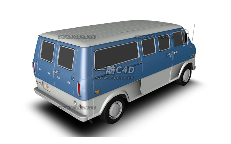 一酷c4d汽车货车面包车模型014