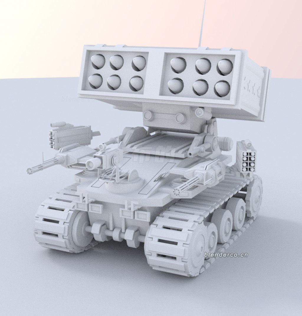 Blender火箭炮坦克模型