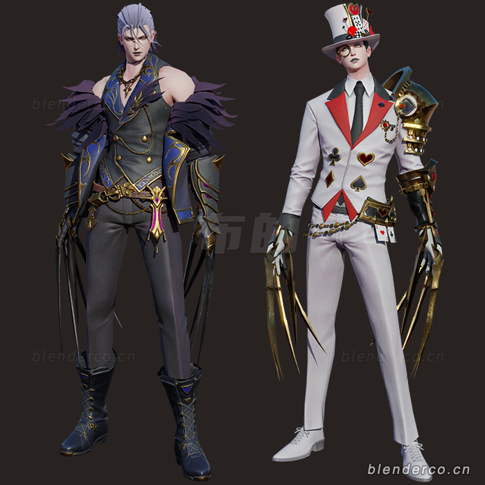 blender游戏角色模型美男战士