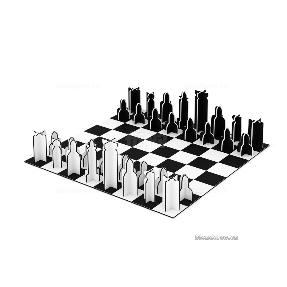 blender棋盘模型