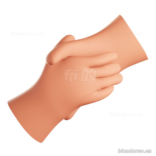 Blender卡通手势握手手掌模型