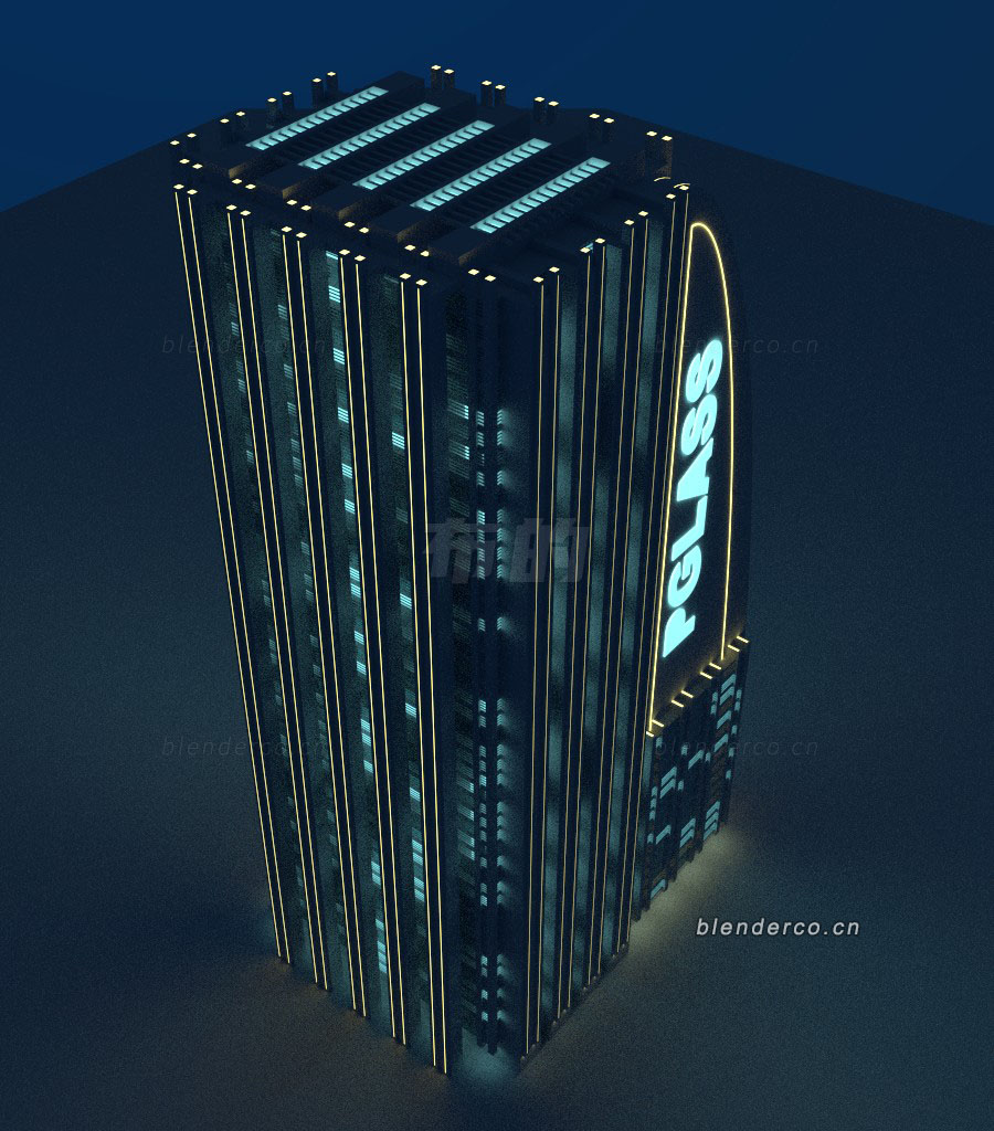 Blender科技感大楼建筑模型