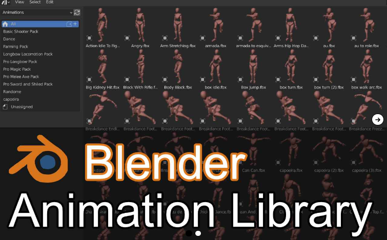 Blender FBX 批量导入添加到创建动画库