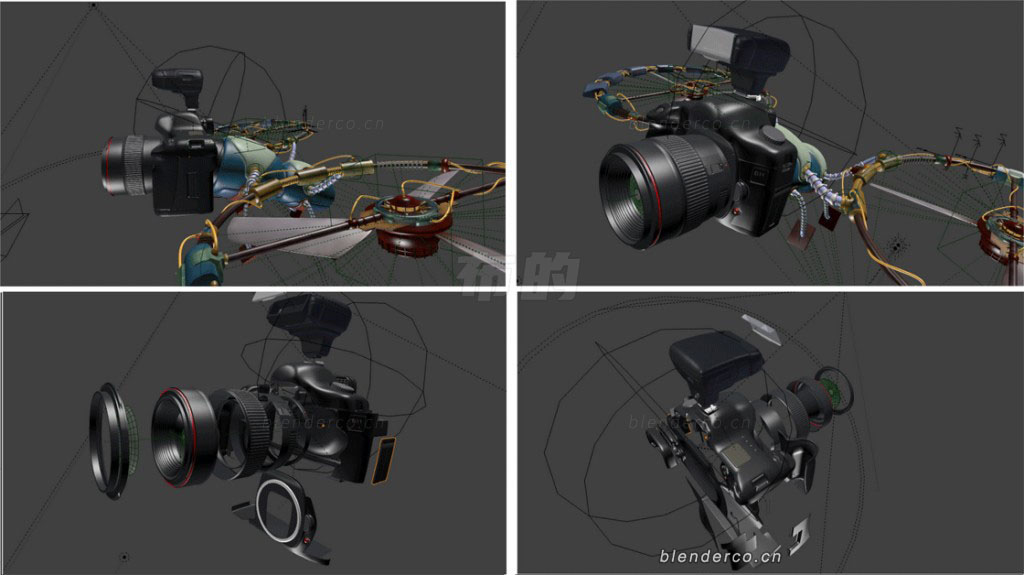 blender单反镜头相机照相机模型03