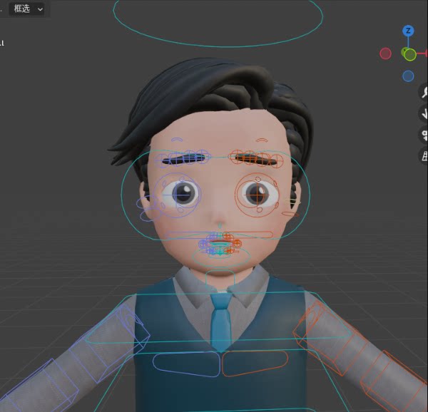 简单角色模型加绑定，有表情绑定