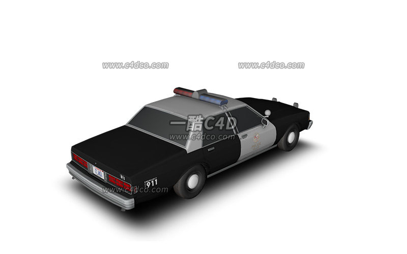 一酷c4d汽车警车模型03