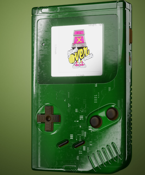 blender eevee 透明壳材质 渲染测试 gameboy