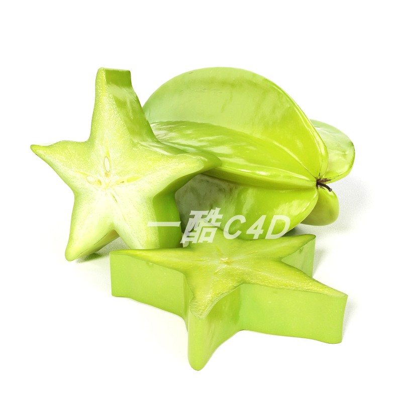 一酷C4D-杨桃模型水果模型c4d模型