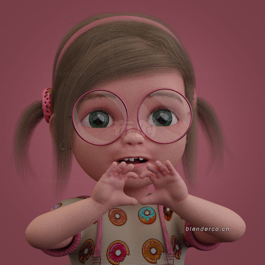 Blender卡通小女孩模型