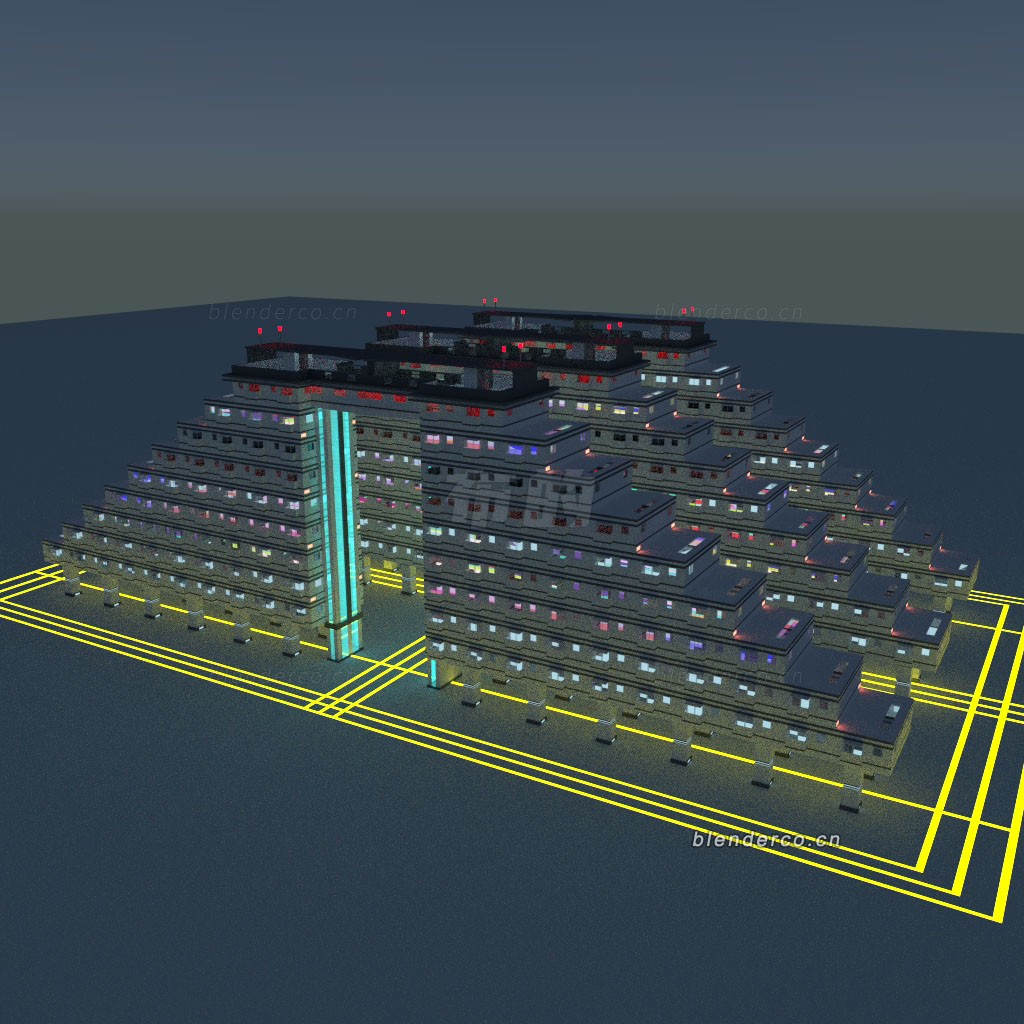 Blender科技感大楼建筑模型