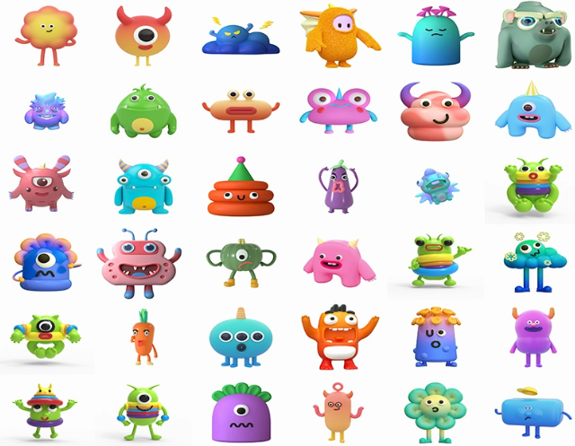 C4D卡通Q版玩偶怪兽外星人创意生物三维模型-cg男孩