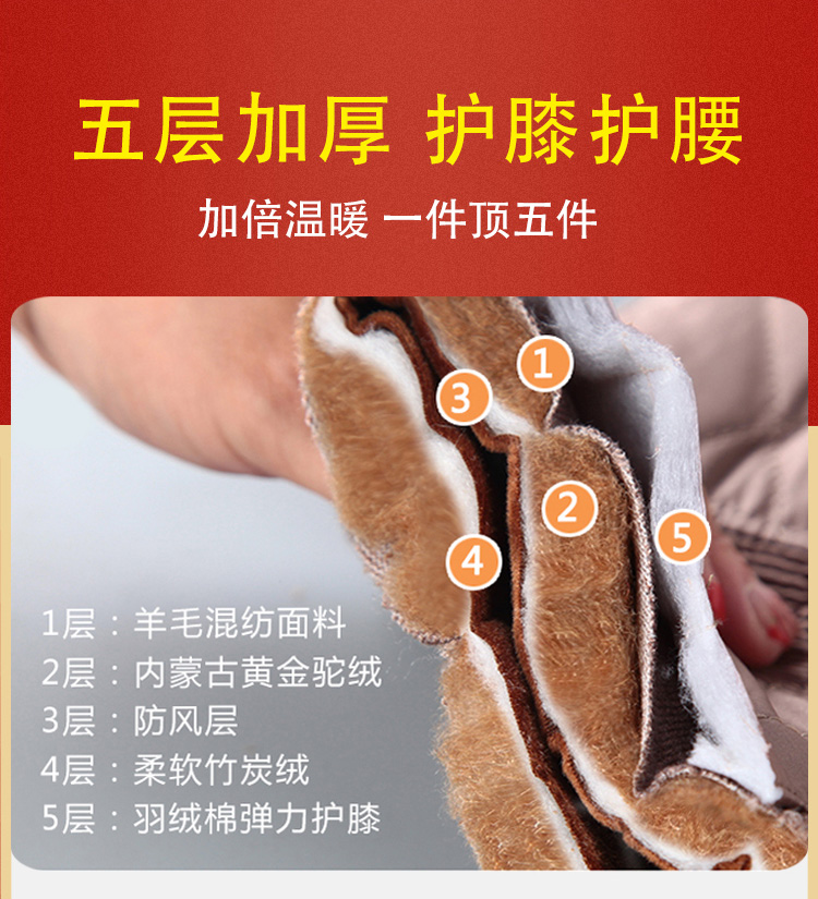 Quần cotton nam mùa đông cộng với nhung dày của phụ nữ eo cao cỡ lớn quần len cũ rộng quần cotton nam trung niên