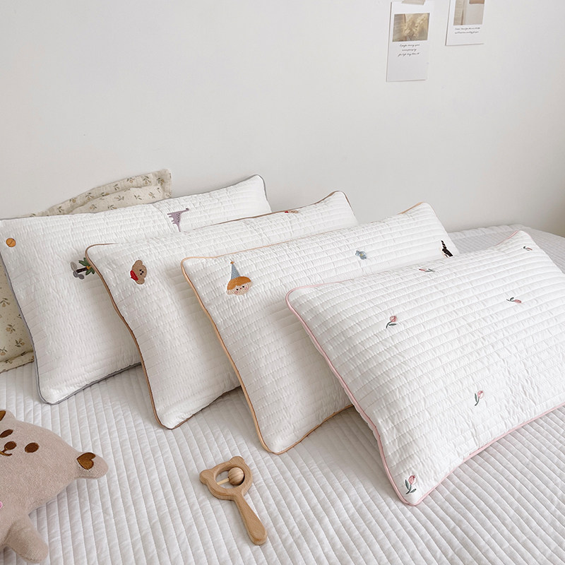 Foreign trade handmade children's baby quilted pillowcase pure cotton embroidery kindergarten pillowcase single 30x50cm