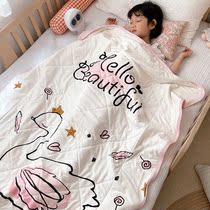 Cotton knitted Xinjiang cotton summer quilt air conditioning by cartoon soft baby children kindergarten pure cotton thin quilt summer quilt