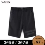 VMEN Weiman quần short đen nam phiên bản Hàn Quốc của xu hướng quần năm mùa hè quần nam 722120711 - Quần short quần ngố nam