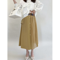 Fat home ( Dragonfly ) Large size half-body skirt Spring new design feels thin and two-color skirt