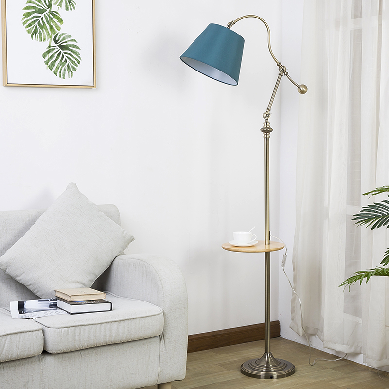 American floor lamp simple living room study bedroom vertical storage tray floor table lamp remote control sofa coffee table lamp