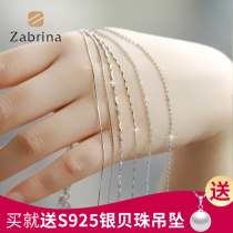  999 sterling silver necklace female clavicle chain short naked chain without pendant snake bone chain fine 925 silver chain necklace jewelry trend