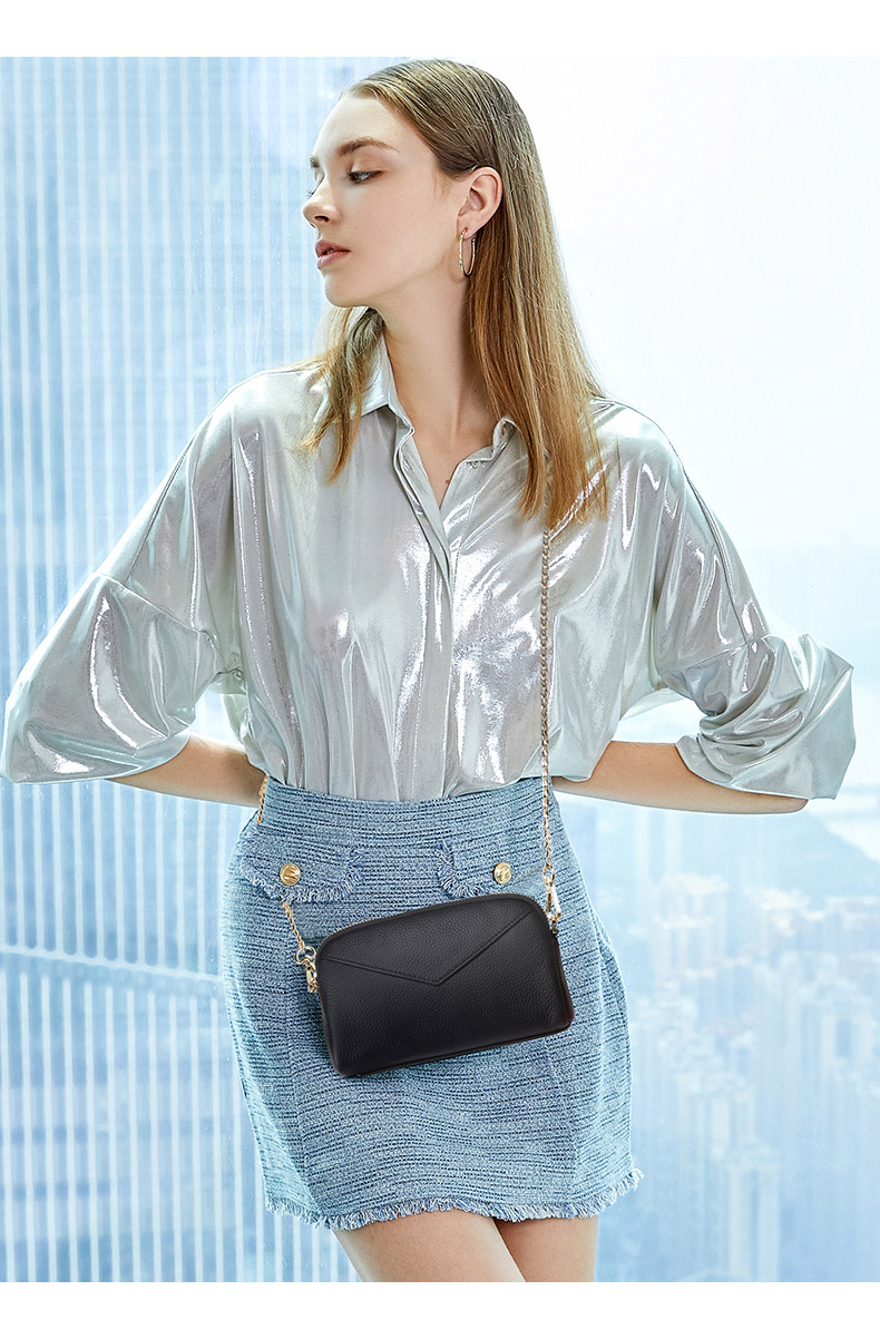 2019 phiên bản mới nhất của chuỗi túi da nữ lưới đỏ nhỏ túi đen hoang dã Messenger nhỏ CK mini thời trang ví thủy triều - Túi xách nữ túi gucci nữ