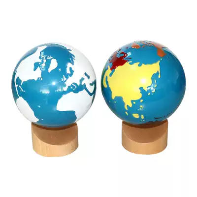 3-6 years old Montessori early education Montessori science and culture teaching aids Children's enlightenment toy Color land and sea globe
