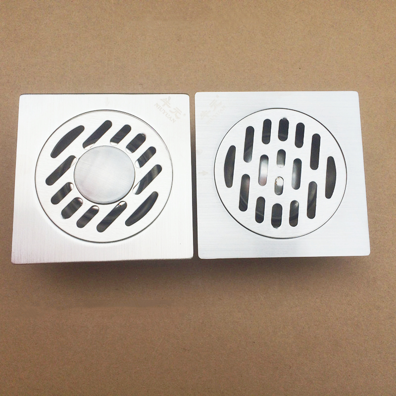 Cattle stainless steel drawing anti - odor leaks ordinary home furnishing square washing machine quickly drains 10x 10cm