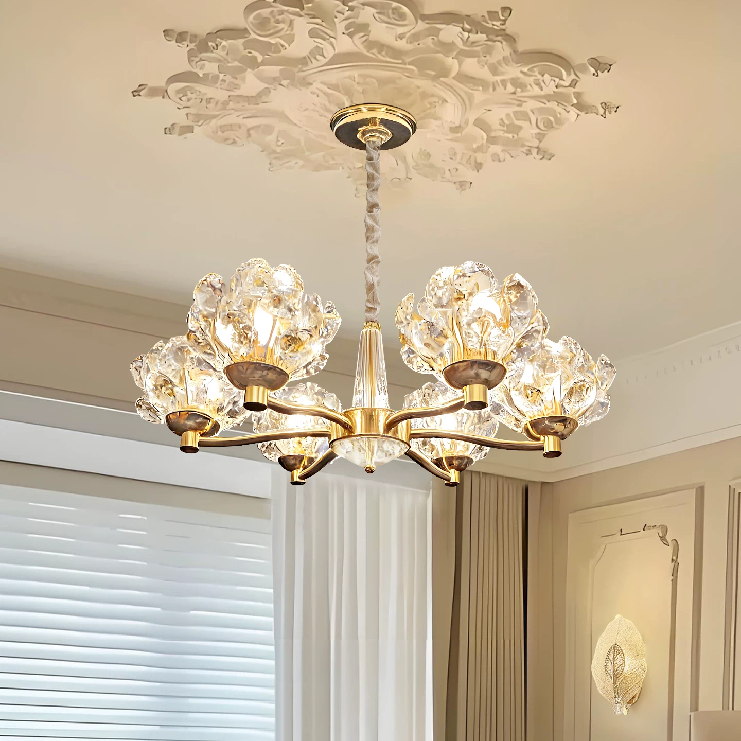 爱华朗 Creative crystal pendant for living room, modern ceiling lamp for bedroom, french style, light luxury style, high-quality style