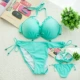 Bộ bikini màu xanh lá cây huỳnh quang đơn gốc Âu Mỹ, bộ ngực lớn và nhỏ tụ họp để trình diễn áo tắm mỏng đi nghỉ mát trên bãi biển Áo tắm suối nước nóng - Bikinis