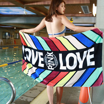 Know whether quick-drying bath towel swimming bathrobe beach towel for men and women children hot spring sports quick-drying absorbent towel Cotton